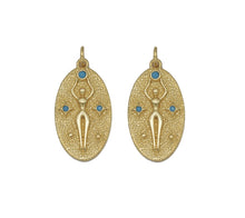 Load image into Gallery viewer, Turquoise Stone Lady On Oval Charm, Sku#L699