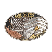 Load image into Gallery viewer, Nocona God Bless America (Silver/Gold) - Belt Buckle