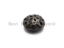 Load image into Gallery viewer, Black CZ Pave On Black Micro Pave Button Round Spacer Beads for Bracelet/Necklace, Spacer Beads, 11mm, sku#C98