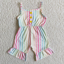 Load image into Gallery viewer, Girl Colorful Striped Jumpsuit