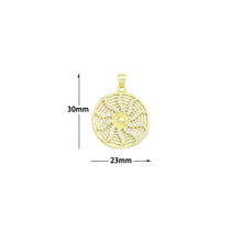 Load image into Gallery viewer, CZ Gold wheel On Spider Web Charm Pendant, Sku#LK1189