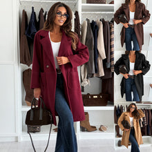 Load image into Gallery viewer, Autumn And Winter Fashion Simple Solid Color Long Sleeve Single-breasted Wool Coat