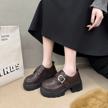 Load image into Gallery viewer, British-Style Platform Leather Shoes