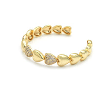 Load image into Gallery viewer, CZ Gold Puffy Heart Bracelet, Sku#LD362