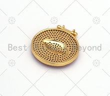 Load image into Gallery viewer, Colorful CZ Micro Pave Evil Eye On Round Coin Shape Pendant, 18K Gold Filled Evil Eye Charm, Necklace Bracelet Charm, 25x28mm,sku#F1430