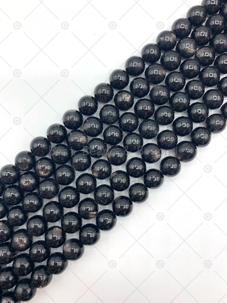 Quality Genuine Hypersthene Round Smooth Beads, 8mm/10mm Natural Hypersthene Beads, 15.5'' Full Strand, Sku#U1245