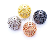 Load image into Gallery viewer, 10mm/13mm/20mm CZ Micro Pave Crown Cap Bead,Cubic Zirconia Tassel Cap Beads, Gold/Silver/Rose Gold/Black Tassel Cap Beads, 1/2/4pcs sku#F65
