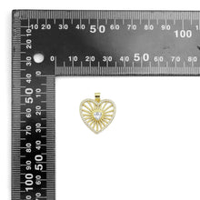 Load image into Gallery viewer, CZ Triangle Center Heart Charm, Sku#LK934