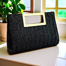 Load image into Gallery viewer, Women's Woven Chain Clutch Bag - Elegant Evening Handbag with Metal Accents