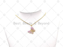 Load image into Gallery viewer, CZ  Colorful Enamel Butterfly Shape Pendant,SKU#F1451C