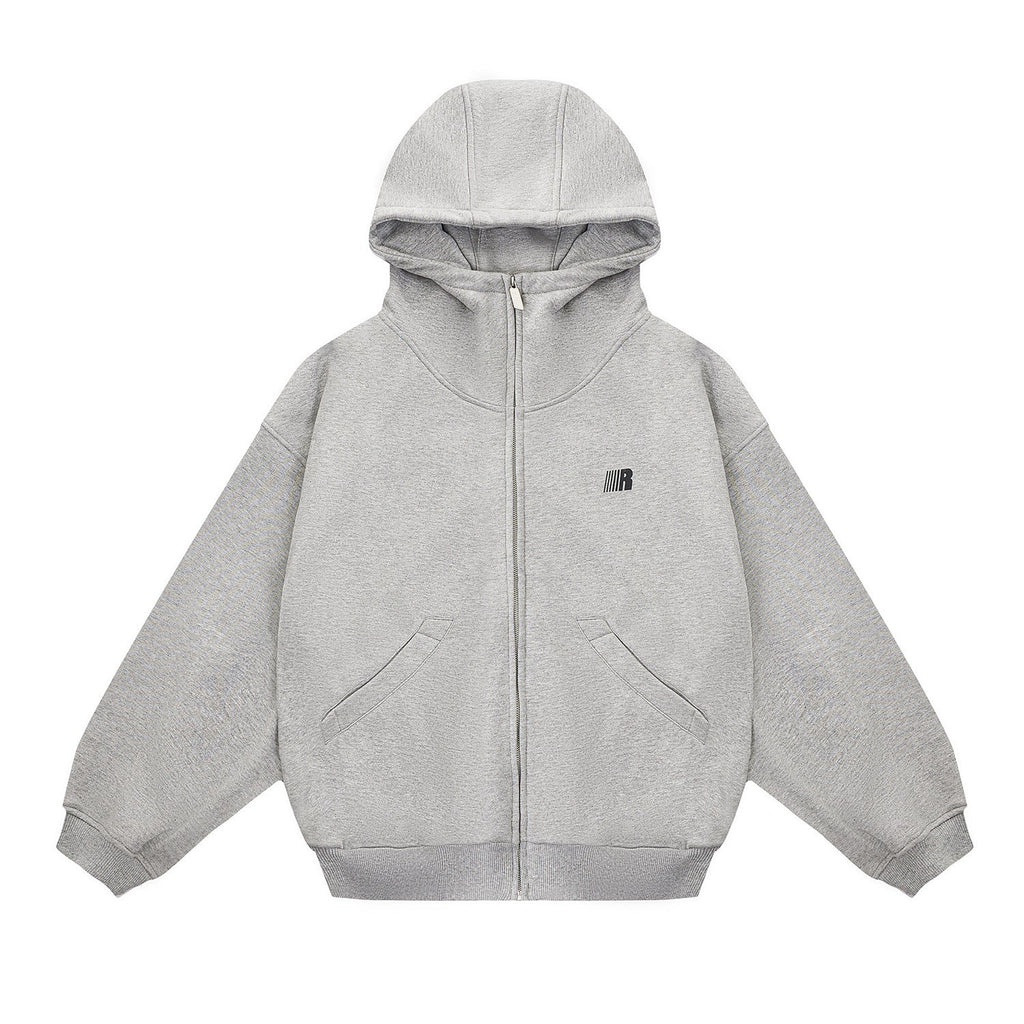 Heavyweight High-neck Air-layer Hooded Sweatshirt