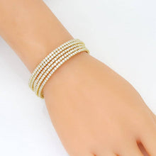 Load image into Gallery viewer, Gold Silver CZ six lines wrap Adjustable Bracelet, Sku#A274