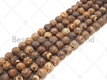 Load image into Gallery viewer, Natural Tibetan Brown Agate with Eye Beads, Dzi Eye Agate Beads, 8mm/10mm Tibetan Round Smooth Agate,15.5" Full Strand, Sku#U1107