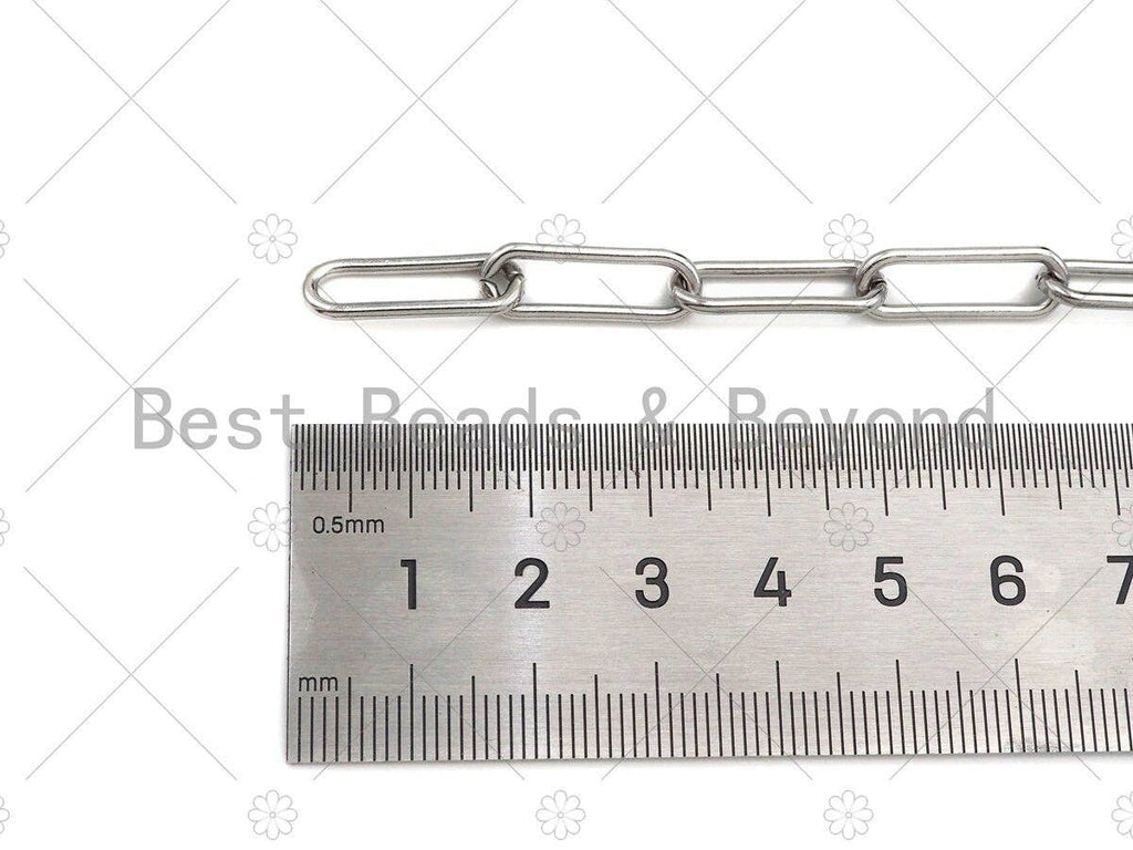 Non-tarnish Stainless Steel Paper Clip Chain, 7x19mm, Antique Silver Color Unfinished Jewelry Chains, Wholesale Chain,sku#A101