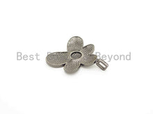 Load image into Gallery viewer, CZ Micro Pave Flower Pendant,Cubic Zirconia Paved Flower Charm Gold,Silver,Rose Gold,Gunmetal plated,40mm/30mm/20mm,sku#F492
