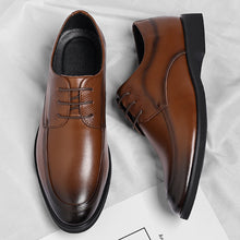 Load image into Gallery viewer, Men's Lace-Up Leather Dress Shoes | All-Season Casual Oxford Style | Black &amp; Light Brown | Plus Sizes 37–46