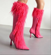 Load image into Gallery viewer, Women's Tassel Stiletto Boots – Suede High Heel Side Zipper Long Boots