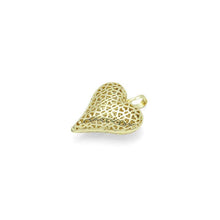 Load image into Gallery viewer, Gold Silver Clear CZ Large Puffy Heart Charm Pendant, Sku#LX