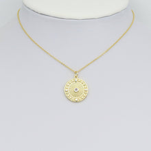 Load image into Gallery viewer, Gold Radical Coin with Big CZ Ceter Charm Pendant, Sku#LX701