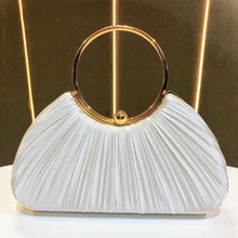 Load image into Gallery viewer, Elegant Satin Pleated Evening Clutch Bag - Cheongsam Style Formal Handbag with Hasp Lock