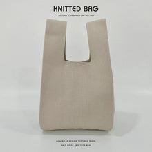 Load image into Gallery viewer, Women's Knitted Yarn Tote Bag - Woven Polyester Shoulder Bag with Phone Pocket