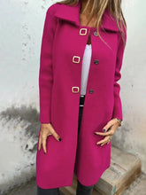 Load image into Gallery viewer, Women's Solid-color Mid-length Wool Coat With A Single-breasted Design