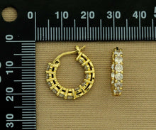 Load image into Gallery viewer, CZ Round Huggie Hoop Earrings, Sku#B191