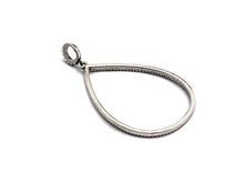 Load image into Gallery viewer, CZ Micro Pave Teardrop Frame Pendant,Antique Silver Finish,  Cz Big Pave Water Drop  Charm Pendant,33x49mm,sku#F982