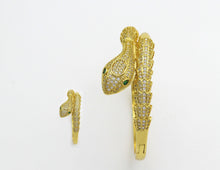 Load image into Gallery viewer, CZ Snake Adjustable Bracelet and Rings, Sku#X318