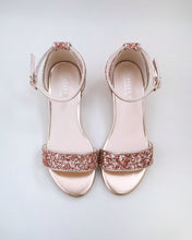 Load image into Gallery viewer, Rock Glitter Low Block Heel Girls Sandals