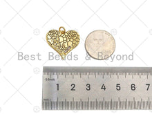 Load image into Gallery viewer, 18K Dainty Gold Fissure On Heart Shape Pendant,Gold Medallion Charm, Necklace Bracelet Charm Pendant, 23x20mm, Sku#L557
