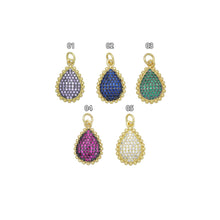 Load image into Gallery viewer, Colorful CZ Teardrop Shape Charm Pendant, Sku#LK1083