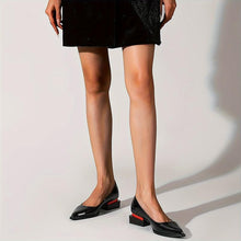 Load image into Gallery viewer, Women's Genuine Leather Low Heel Loafers &amp; Dress Shoes | Matte Black, Patent Leather