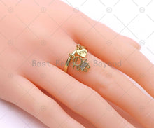 Load image into Gallery viewer, CZ Girl/Boy with Heart On Round Adjustable Ring, Sku#X286