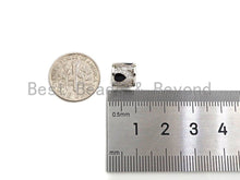 Load image into Gallery viewer, CZ Micro Pave Big Hole Drum Barrel space beads, Micro Pave B