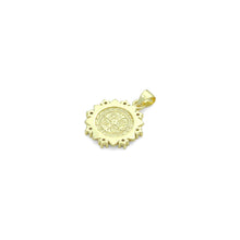 Load image into Gallery viewer, CZ Gold Saint Flower Coin Charm Pendant, Sku#LK1184