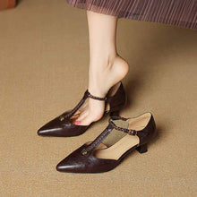 Load image into Gallery viewer, French Retro Camellia-Embellished Ballet Flats - Genuine Leather Stiletto Heels for Women