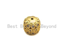 Load image into Gallery viewer, CZ Micro Pave Drum Barrel Fancy spacer beads, sku#X113