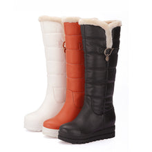 Load image into Gallery viewer, Women's Winter Warm Cotton Boots | Thick Wedge Sole, Metal Accents &amp; Slip-On Design