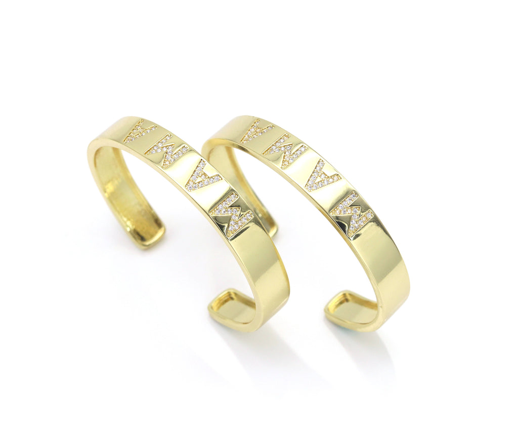 MAMA Word Open Cuff Bracelet,X287