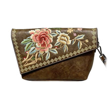 Load image into Gallery viewer, Embroidered Chinese-Style Women's Handbag - PU Leather Crossbody Shoulder Bag with Multiple Compartments