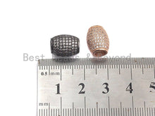 Load image into Gallery viewer, CZ Micro Pave Large Hole Drum Barrel Spacer Beads for Bracelet/Necklace, Cubic Zirconia Big Hole Spacer Beads, 10x12mm, sku#X106