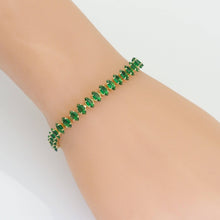 Load image into Gallery viewer, Marquise Shape CZ Adjustable Chain Bracelet, LD462