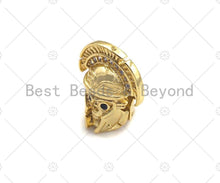 Load image into Gallery viewer, CZ Micro Pave Indian Head Spacer Beads, Cubic Zirconia American Inidan Head Beads, 10x13x14mm,sku#LK92