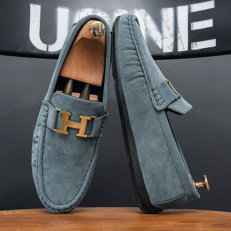 Men's British-Style Slip-On Casual Leather Shoes | Round Toe PU Leather Loafers
