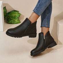 Load image into Gallery viewer, Women's Casual British-Style Low-Cut Ankle Boots – Chunky Heel Side Zipper