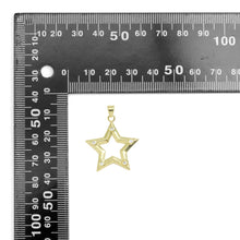 Load image into Gallery viewer, CZ Gold Five Point Star Frame star Charm, Sku#LK911