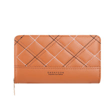 Load image into Gallery viewer, Women's Large Capacity Double Zipper Long Wallet – Quilted PVC Bifold Purse