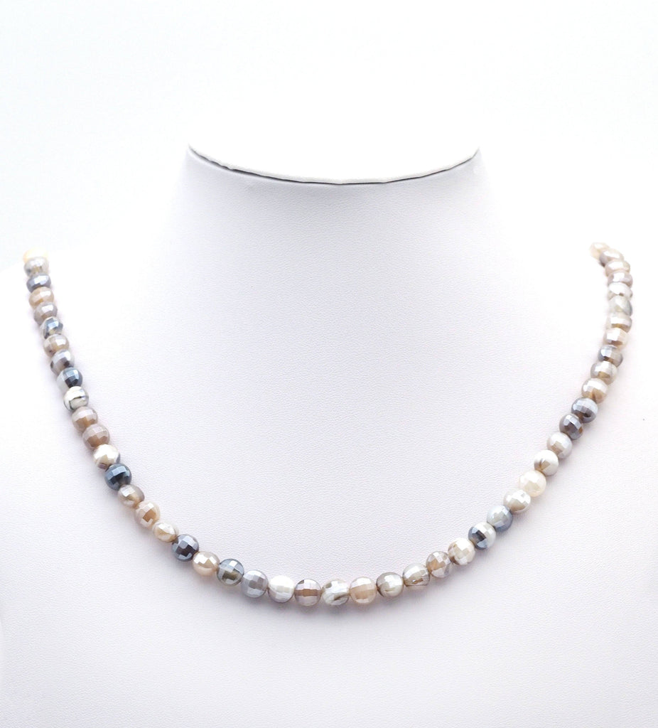 Mystic Double Sided Turtle Shell Cut Coin Gray Banded Agate, 8mm, Sku# UA297