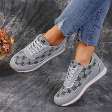 Load image into Gallery viewer, Flower Print Lace-Up Sneakers